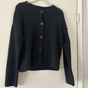 Black knit oversized cardigan